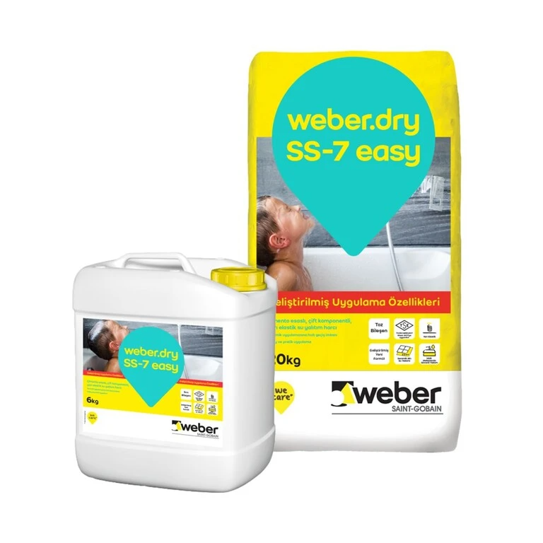 Weber Dry Ss-7 Easy Çimento Esaslı Yarı Elast. Su Yalıtım 20+6 Kg