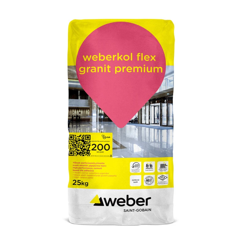 Weber Kol Flex Granit Premium Gri 25 Kg